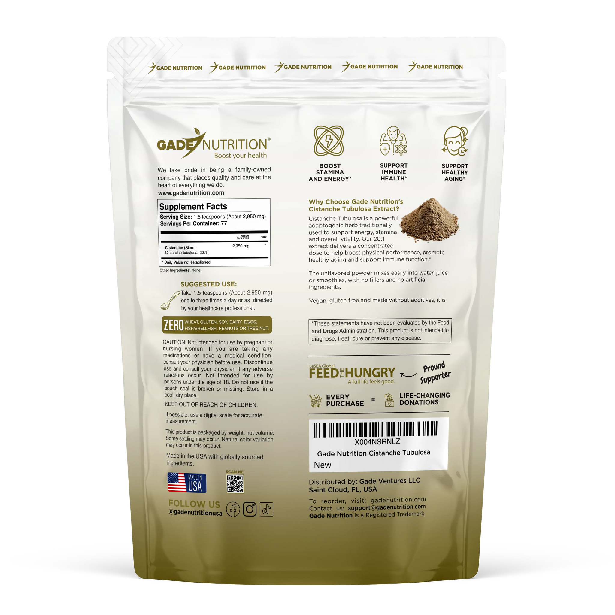 Cistanche Tubulosa Extract 20:1 Gade Nutrition