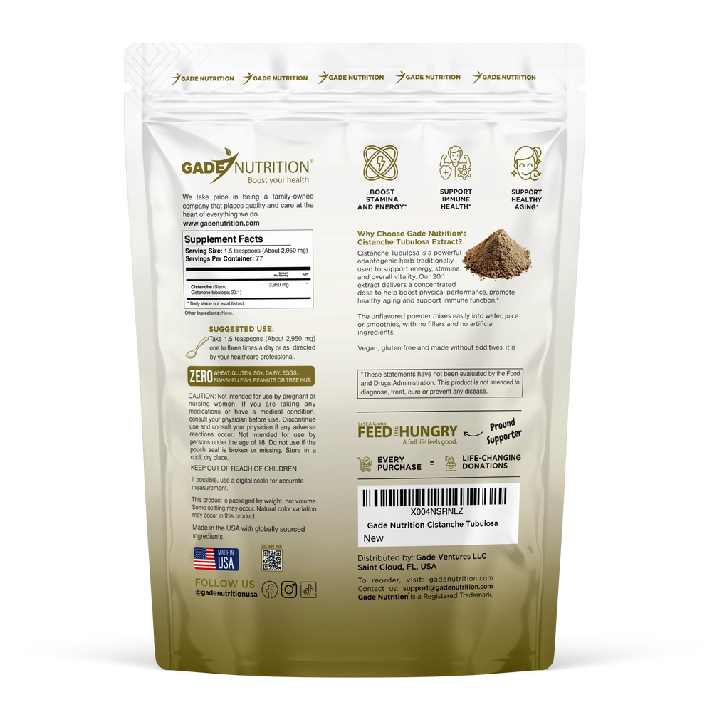 Cistanche Tubulosa Extract 20:1 Gade Nutrition
