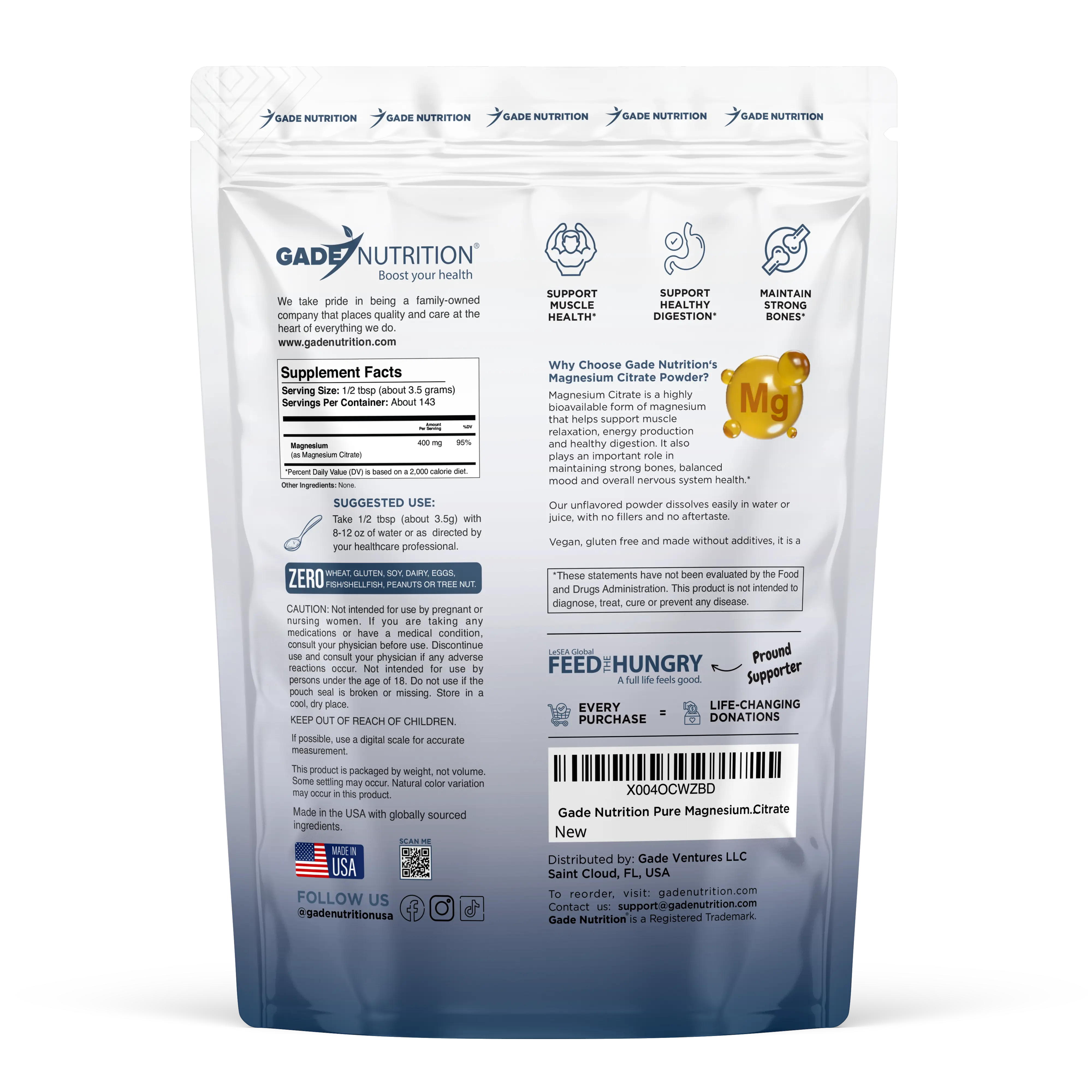 Magnesium Citrate Gade Nutrition