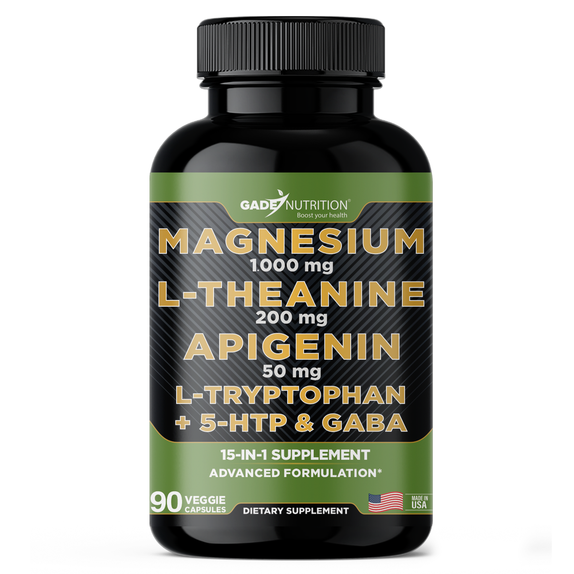 Magnesium, L-Theanine, Apigenin, L-Tryptophan, 5HTP & GABA