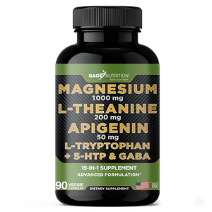 Magnesium with L Theanine, Apigenin,  L Tryptophan, 5 HTP, GABA, Blend 18-in-1 - Gade Nutrition