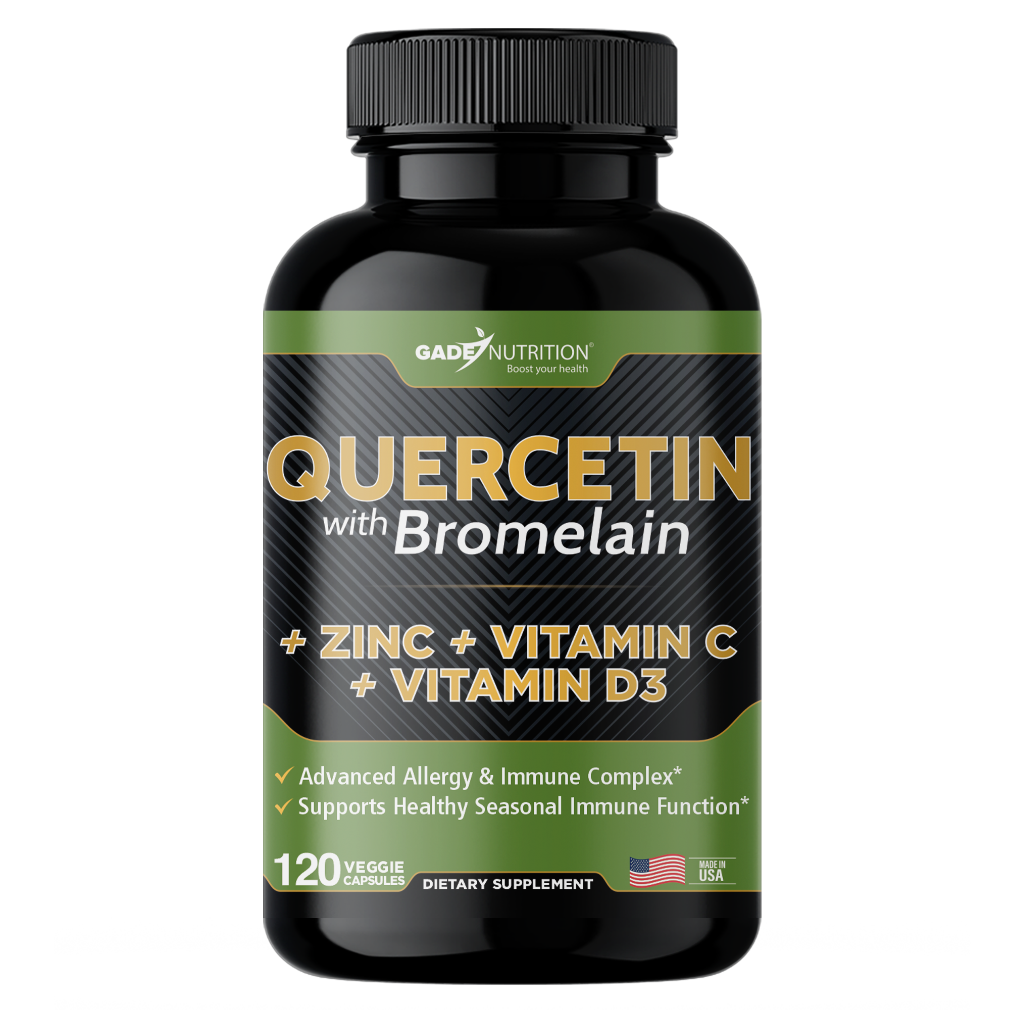 Quercetin with Bromelain + Vitamin C, D3 and Zinc