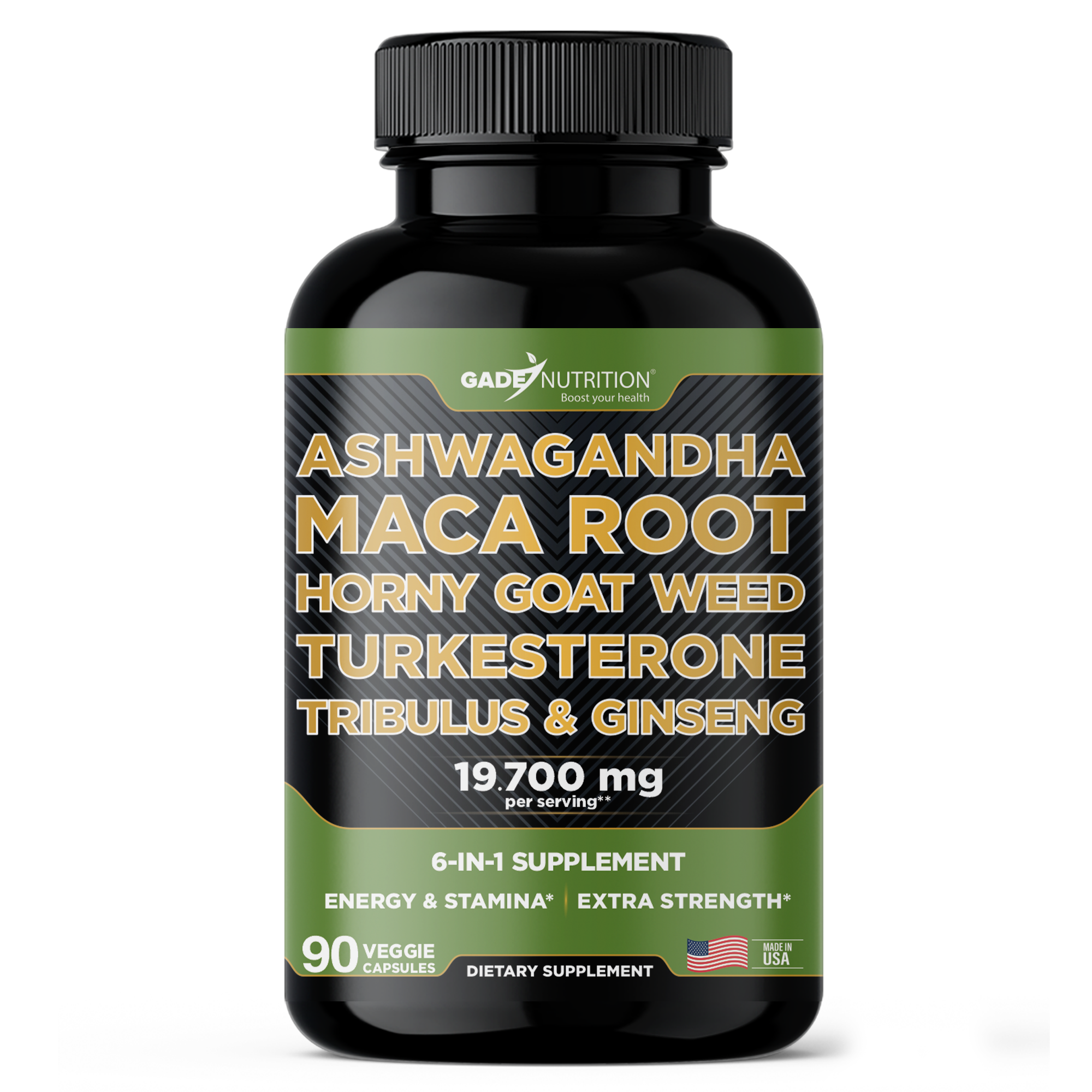 Ashwagandha, Maca Root, Horny Goat Weed, Turkesterone, Tribulus & Ginseng