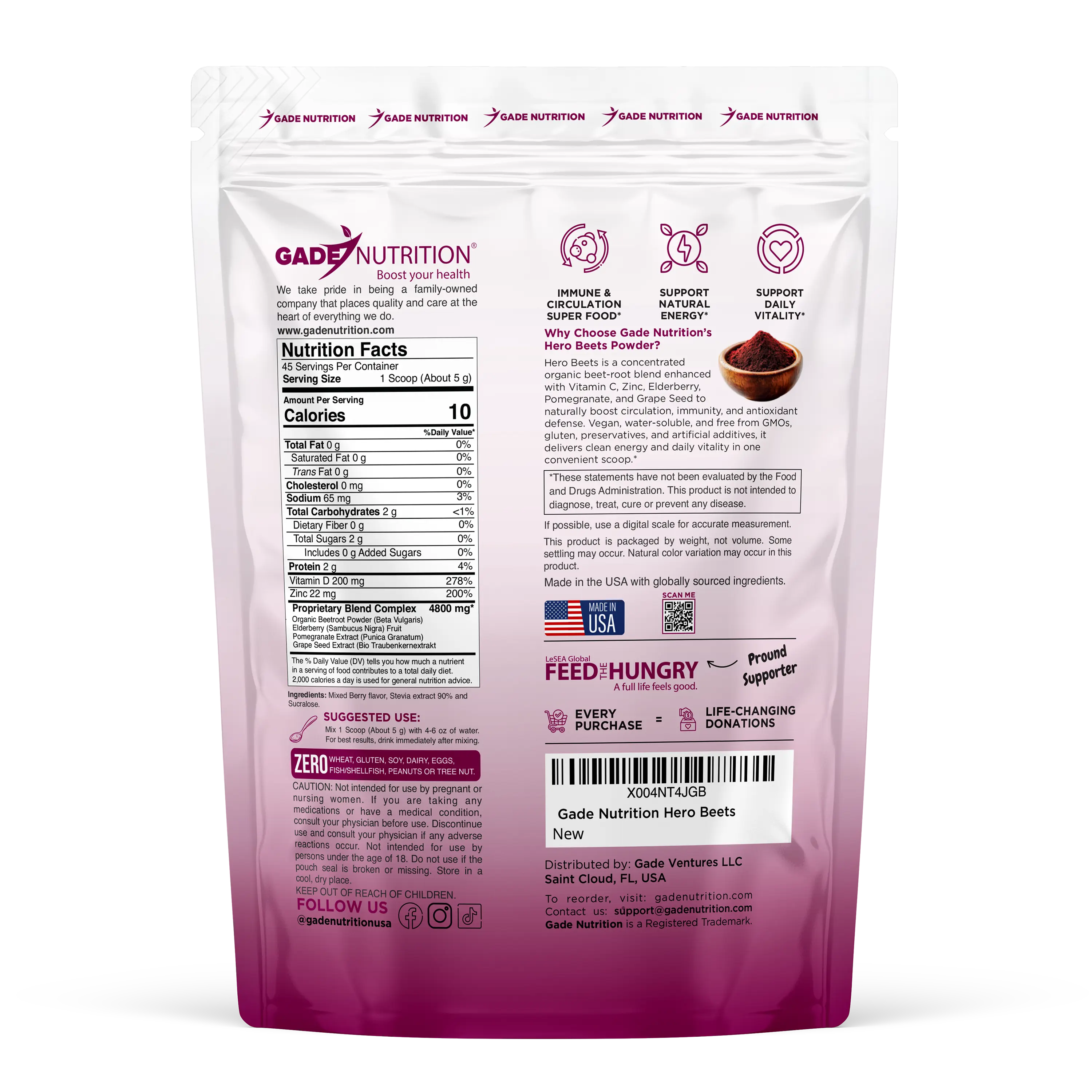 Hero Beets Powder Gade Nutrition