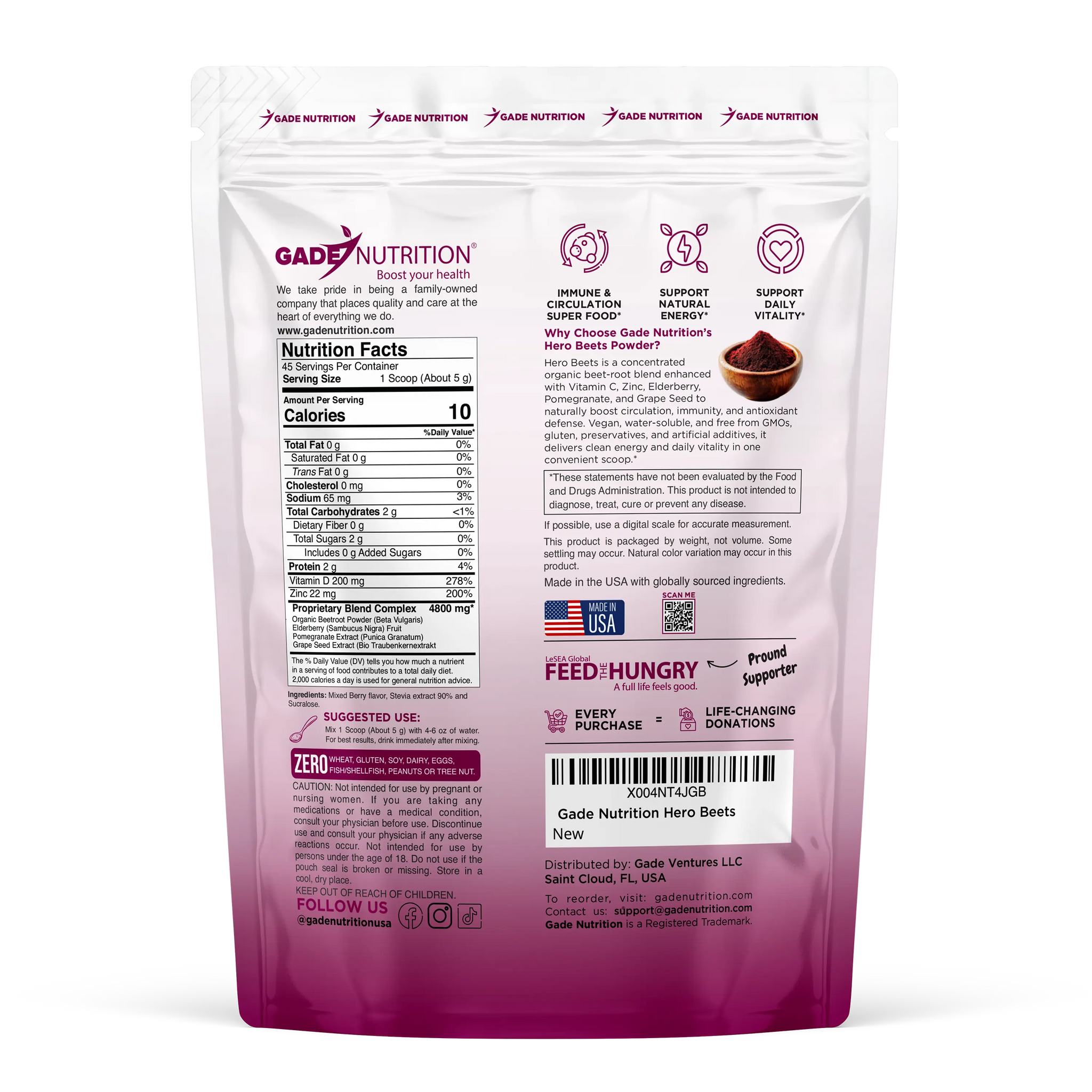 Hero Beets Powder Gade Nutrition