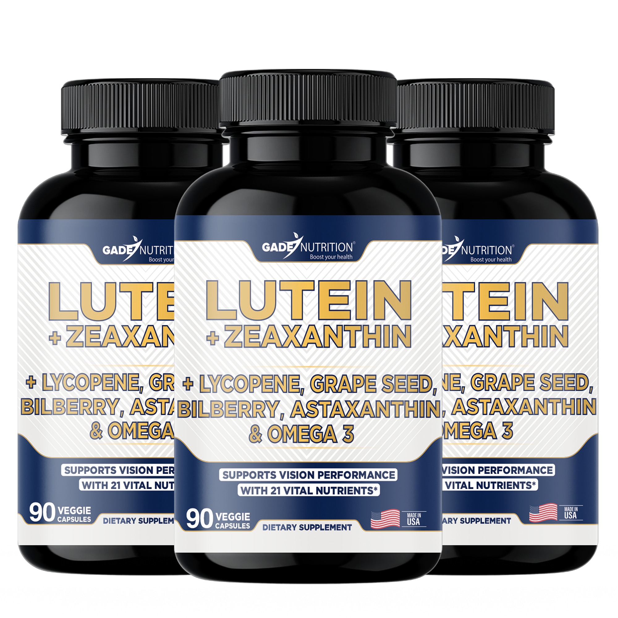 Lutein + Zeaxanthin, Lycopene, Grape Seed, Bilberry, Astaxanthin & Omega 3