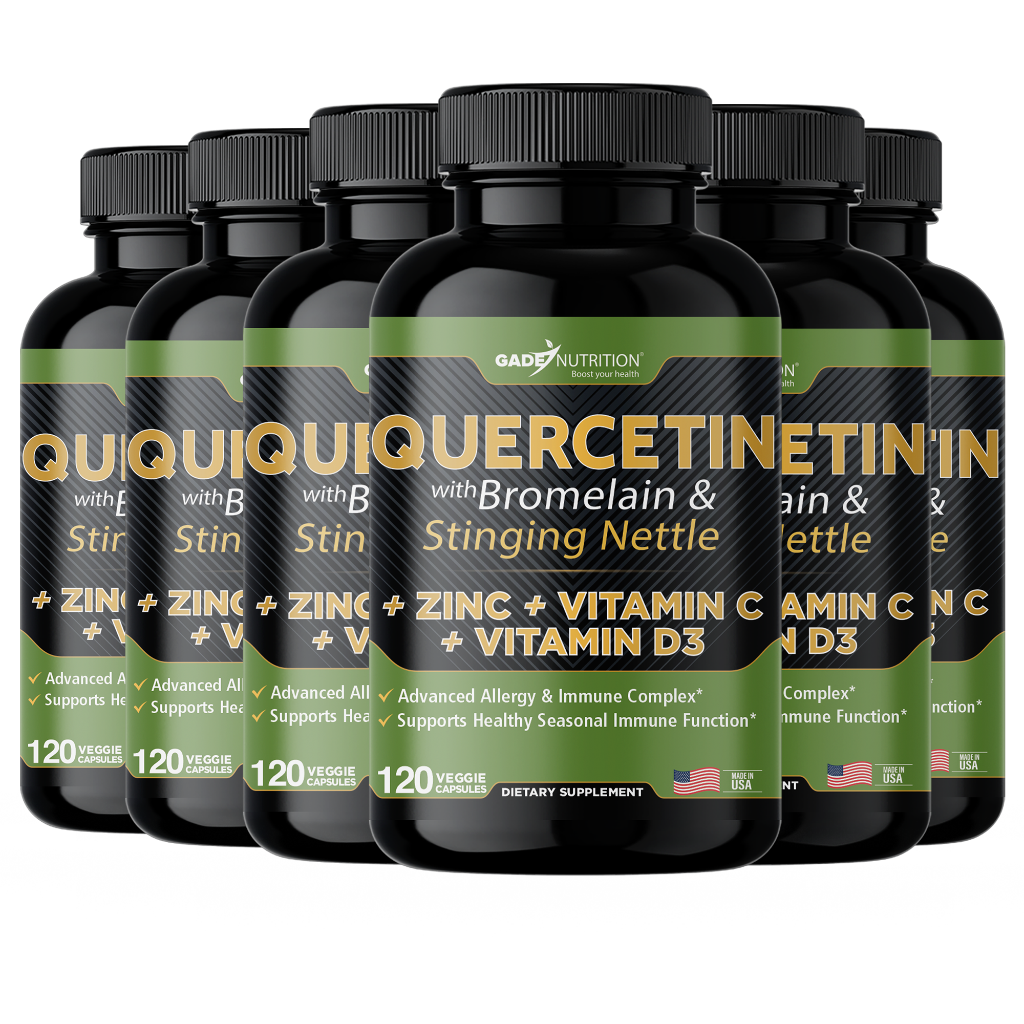 Quercetin with Bromelain & Stinging Nettle + Zinc, Vitamin C and Vitamin D3