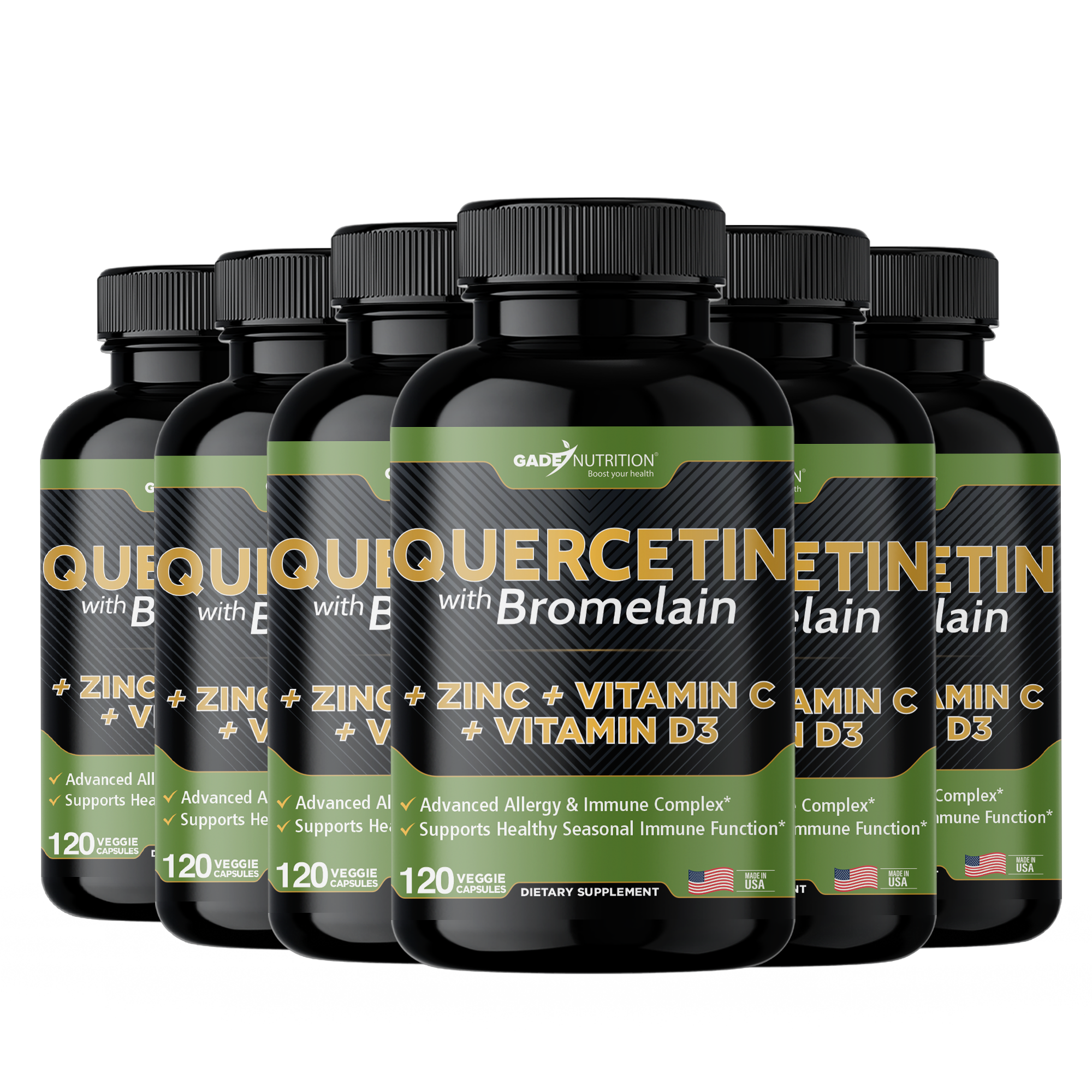 Quercetin with Bromelain + Vitamin C, D3 and Zinc