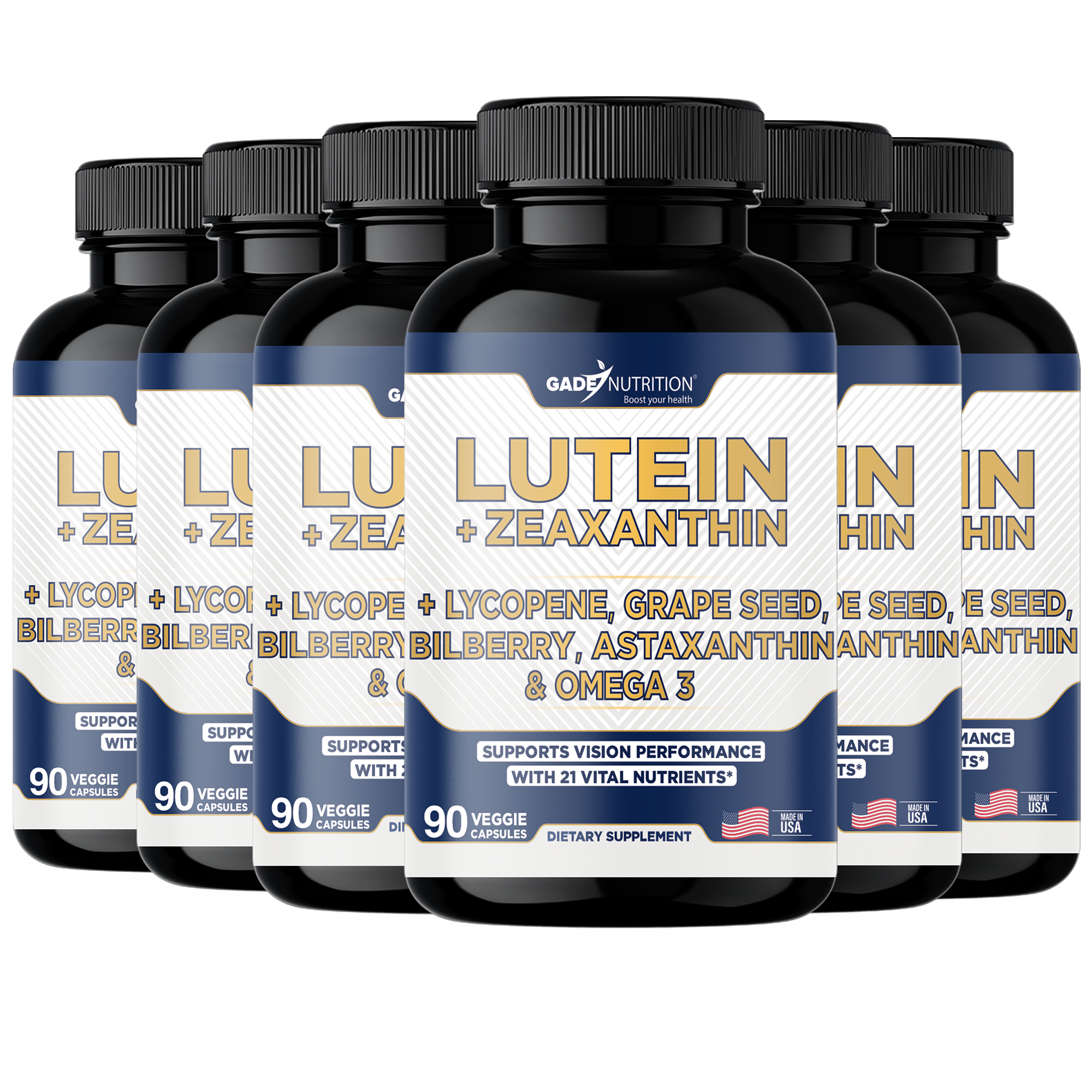 Lutein + Zeaxanthin, Lycopene, Grape Seed, Bilberry, Astaxanthin & Omega 3