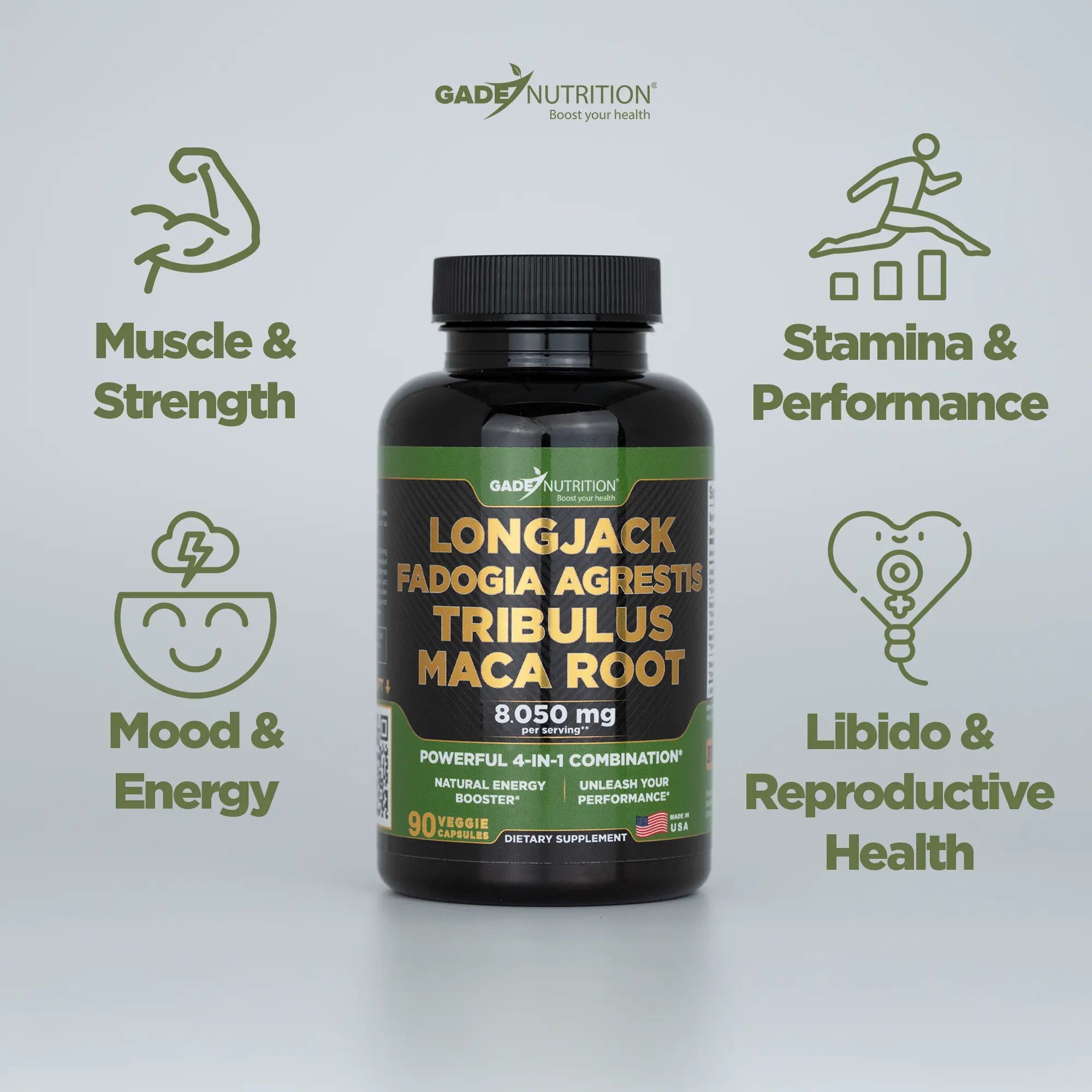 Longjack, Fadogia Agrestis, Tribulus and Maca Root GADE NUTRITION