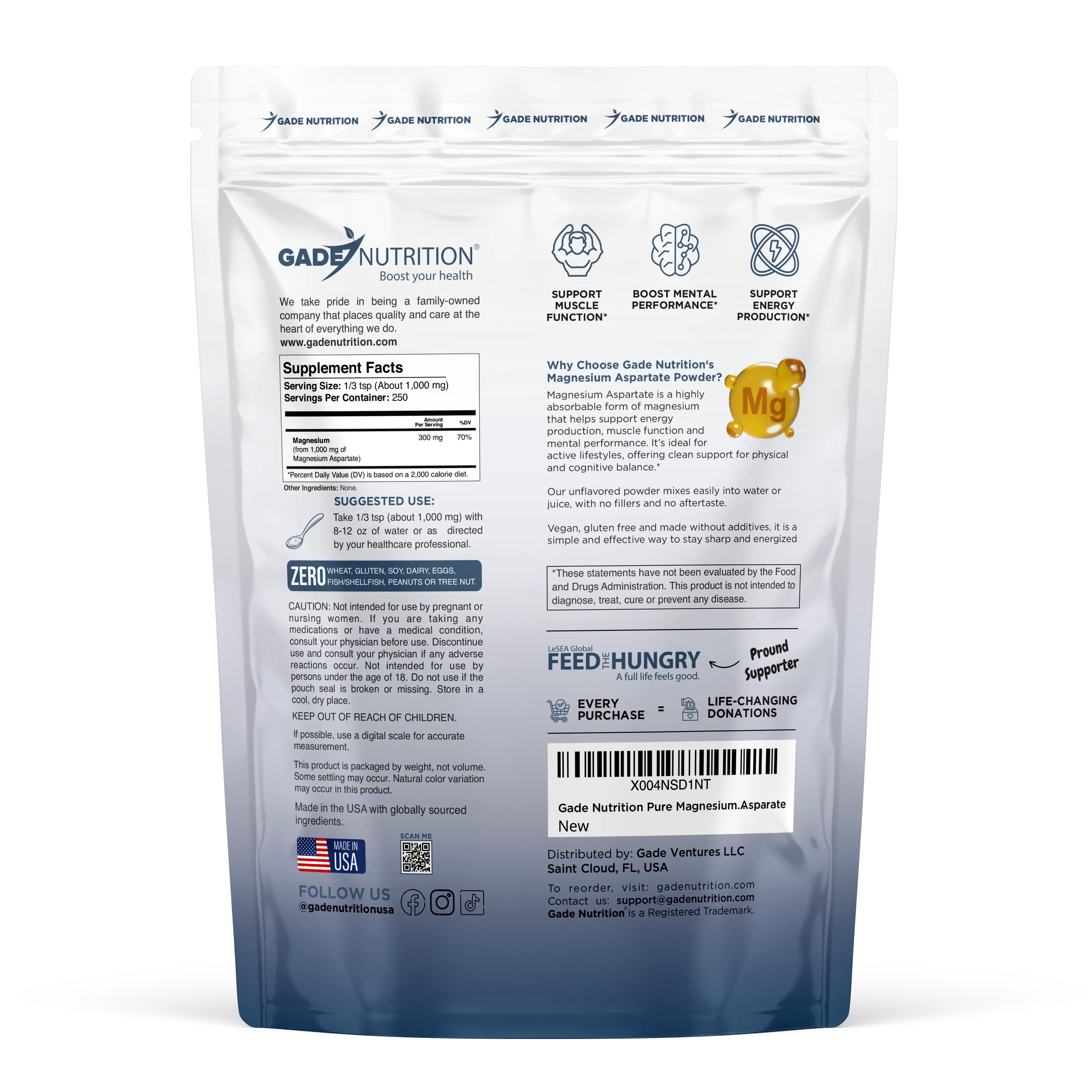 Magnesium Aspartate Gade Nutrition