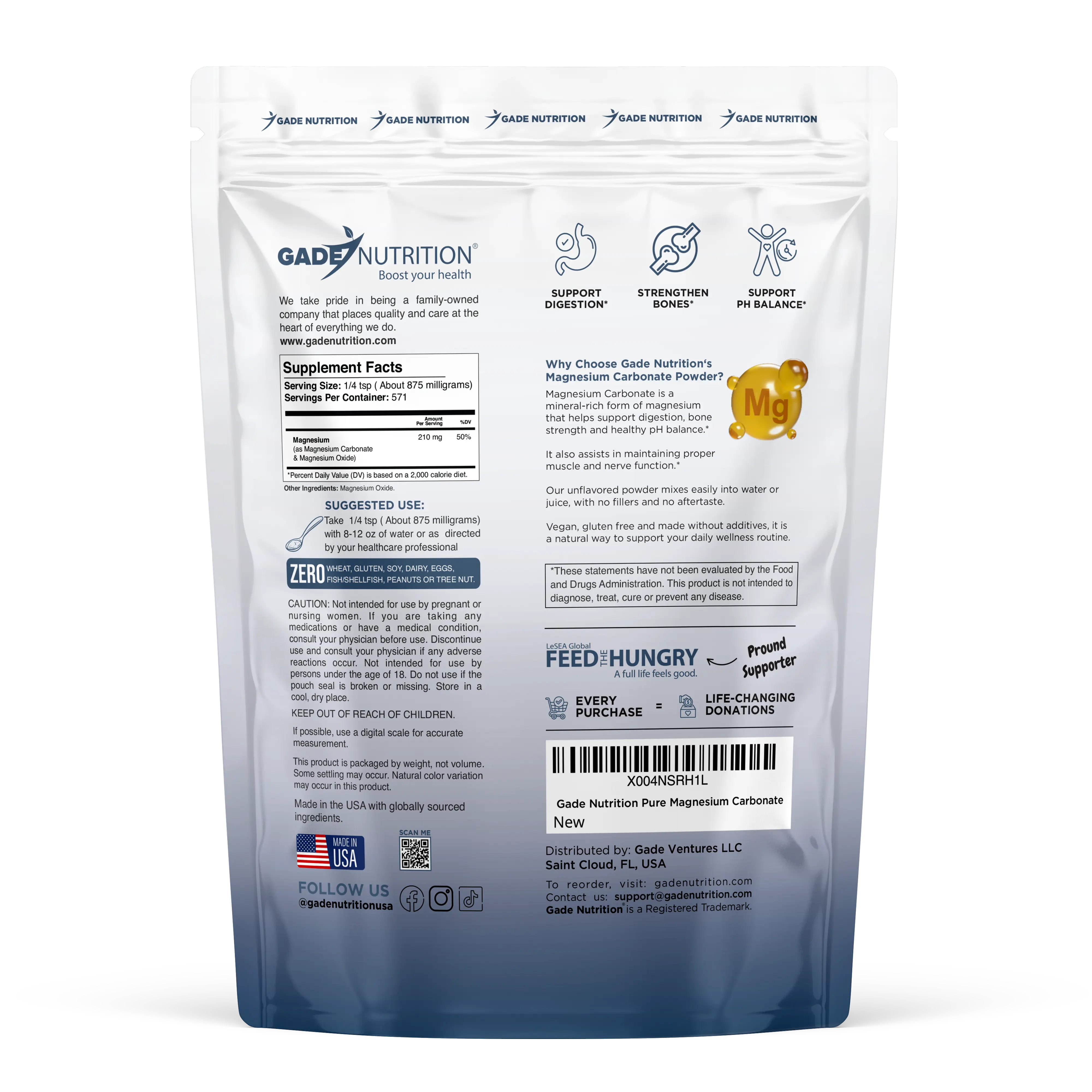 Magnesium Carbonate Gade Nutrition