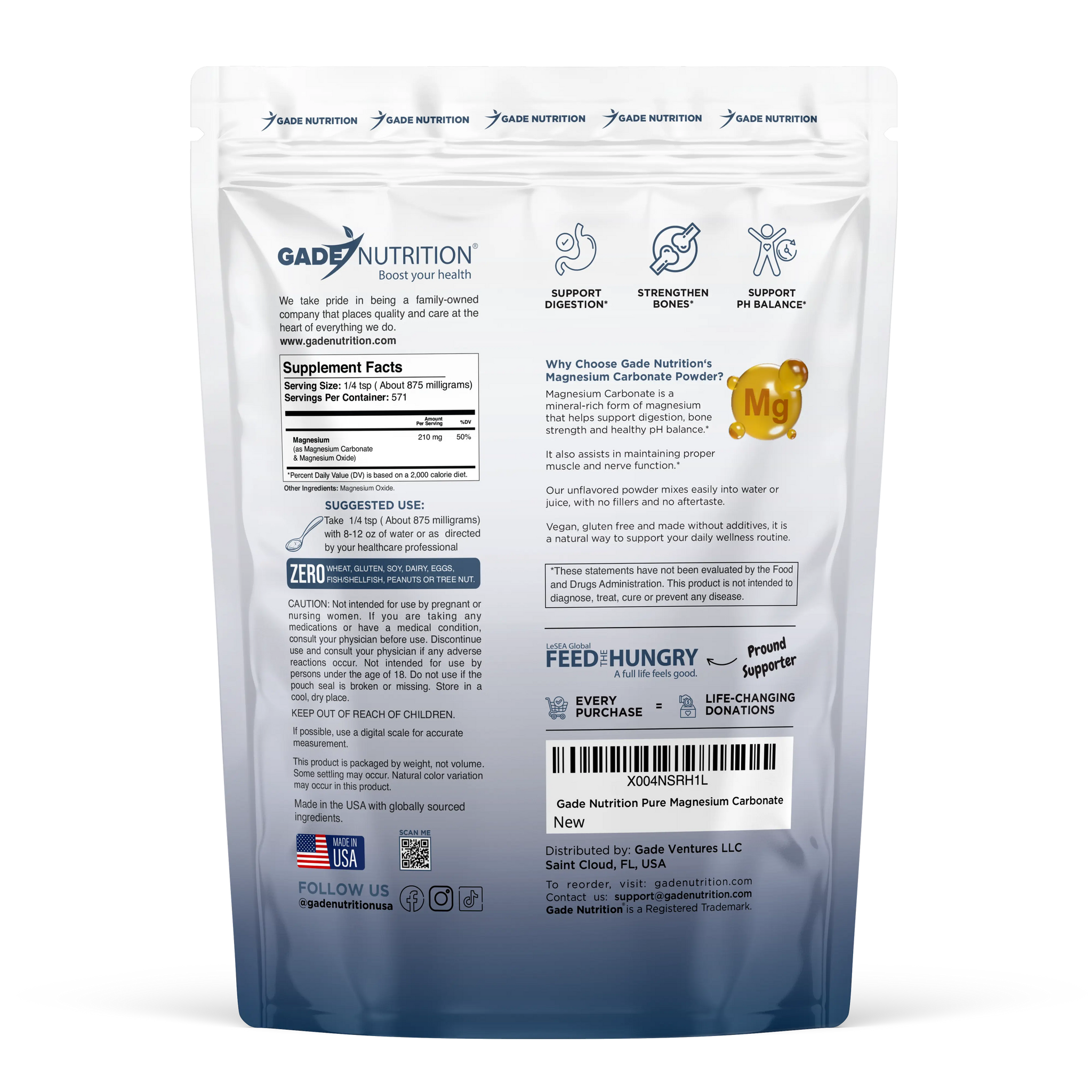 Magnesium Carbonate Gade Nutrition