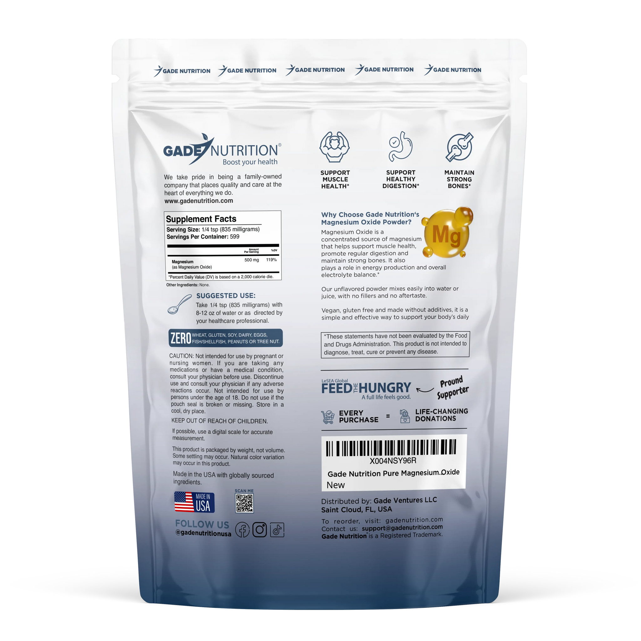 Magnesium Oxide Gade Nutrition