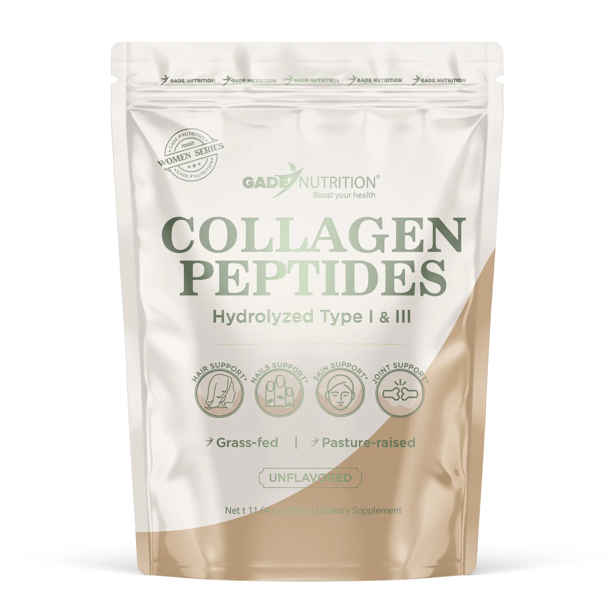 Collagen Peptides Powder Hydrolyzed Types I & III Gade Nutrition