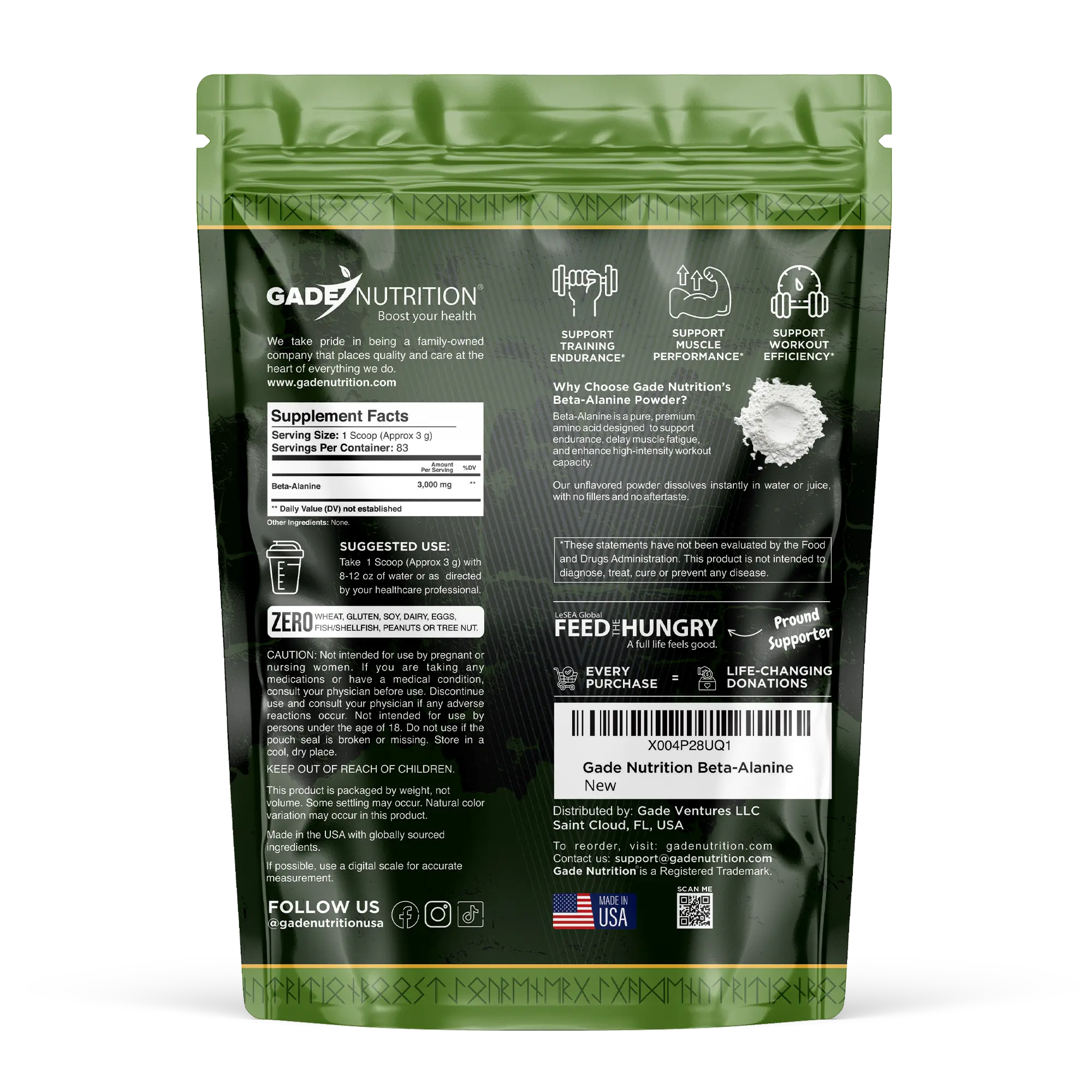 Warrior Endure - Beta-Alanine Gade Nutrition