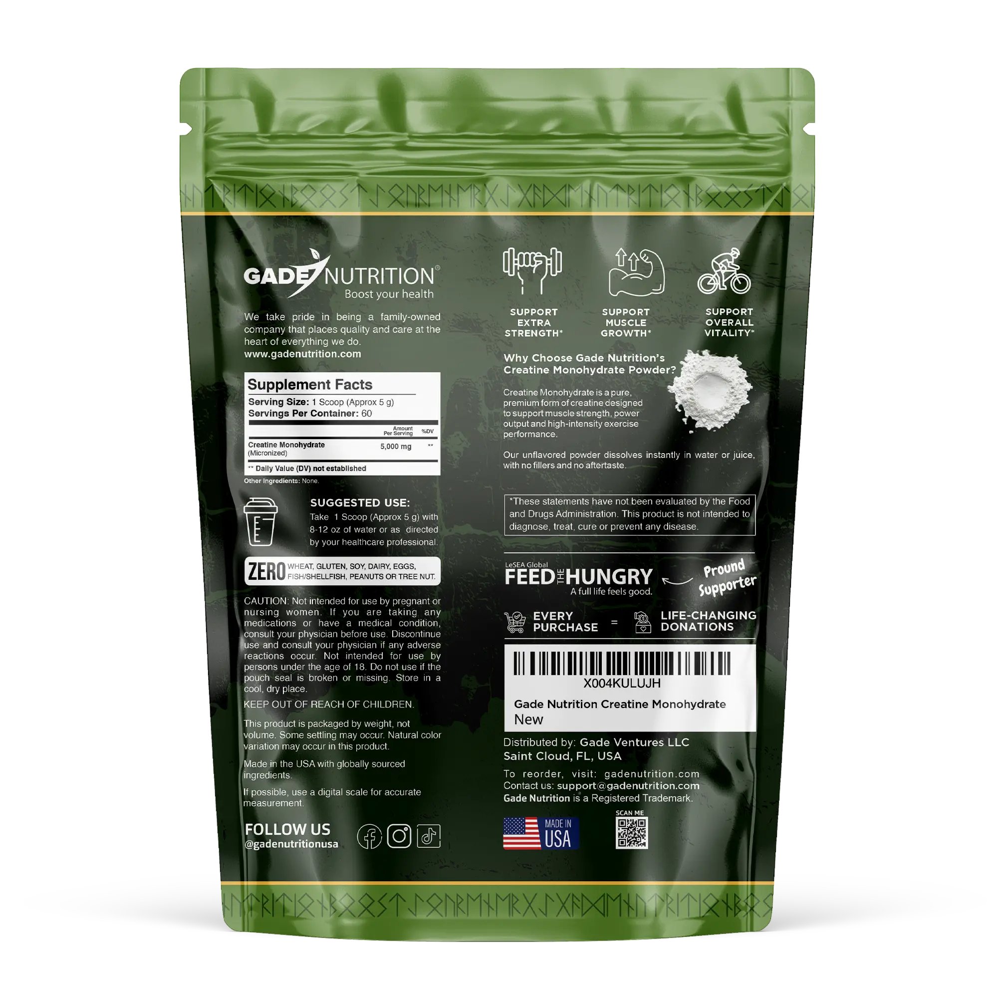 Warrior Strength - Creatine Monohydrate Gade Nutrition