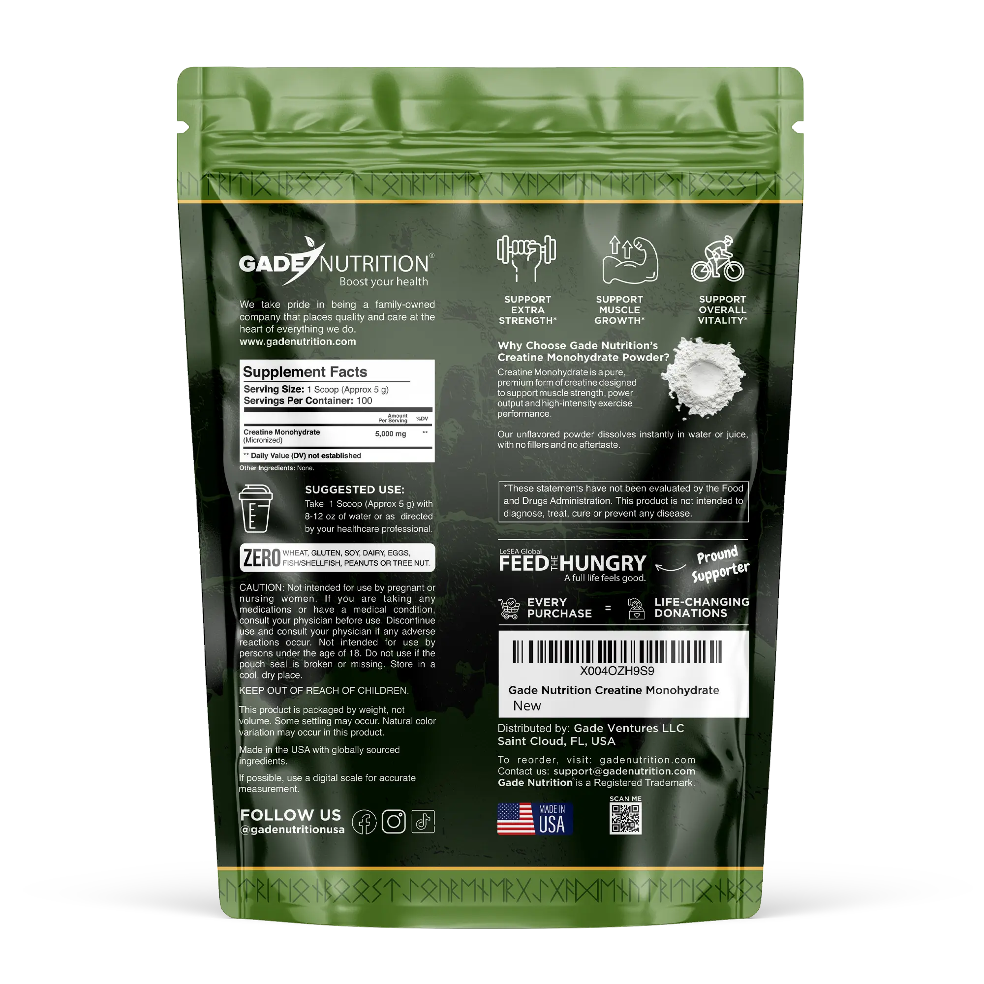 Warrior Strength - Creatine Monohydrate Gade Nutrition