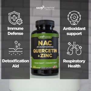 NAC (N-Acetyl-Cysteine) with Quercetin & ZInc Gade Nutrition