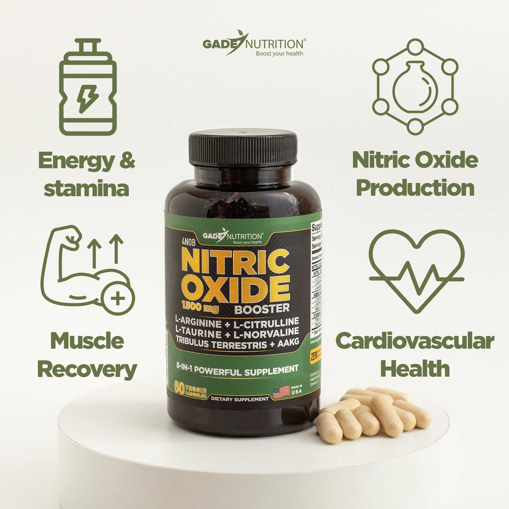 Nitric Oxide Booster with L-Arginine and L-Citrulline and More GADE NUTRITION
