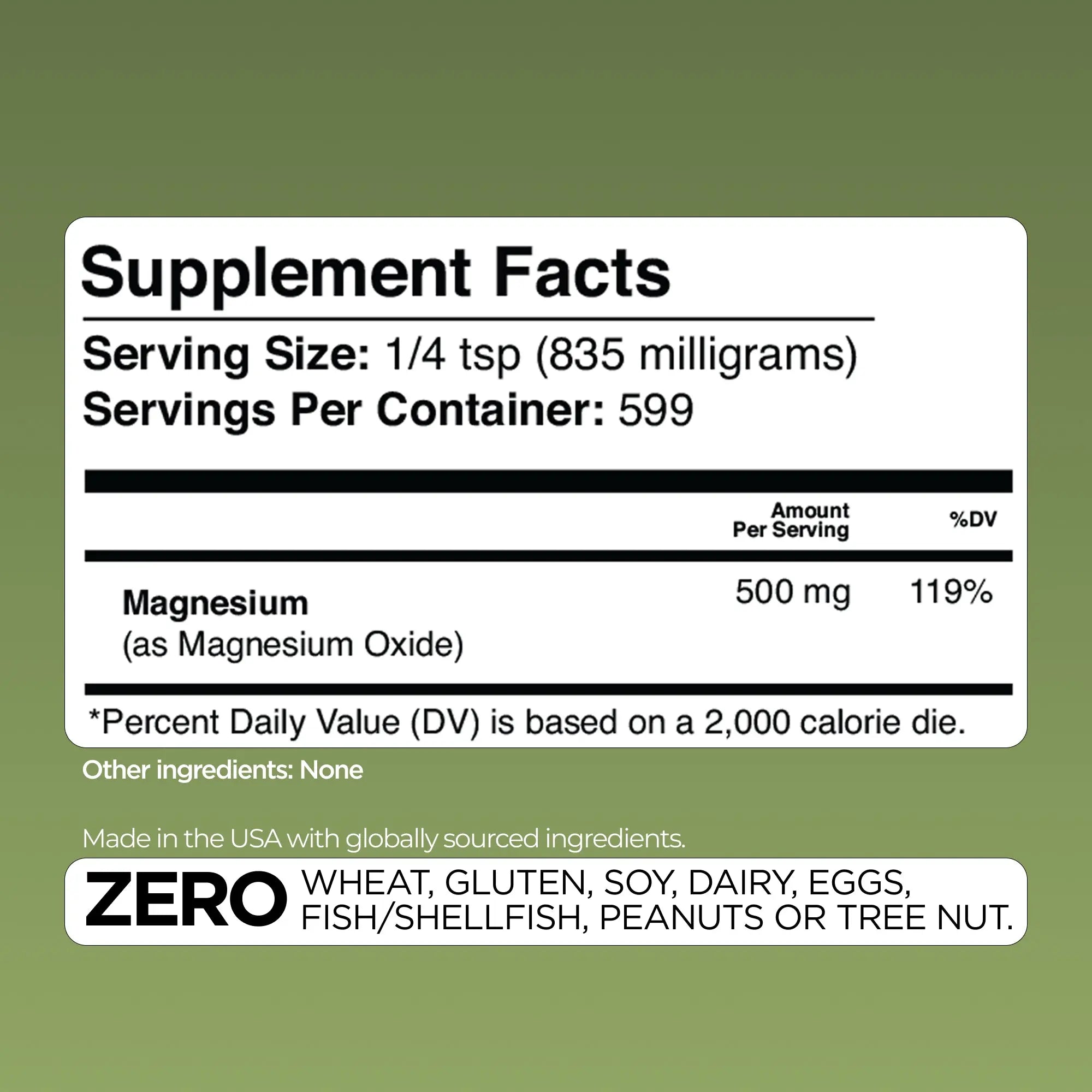 Magnesium Oxide Gade Nutrition