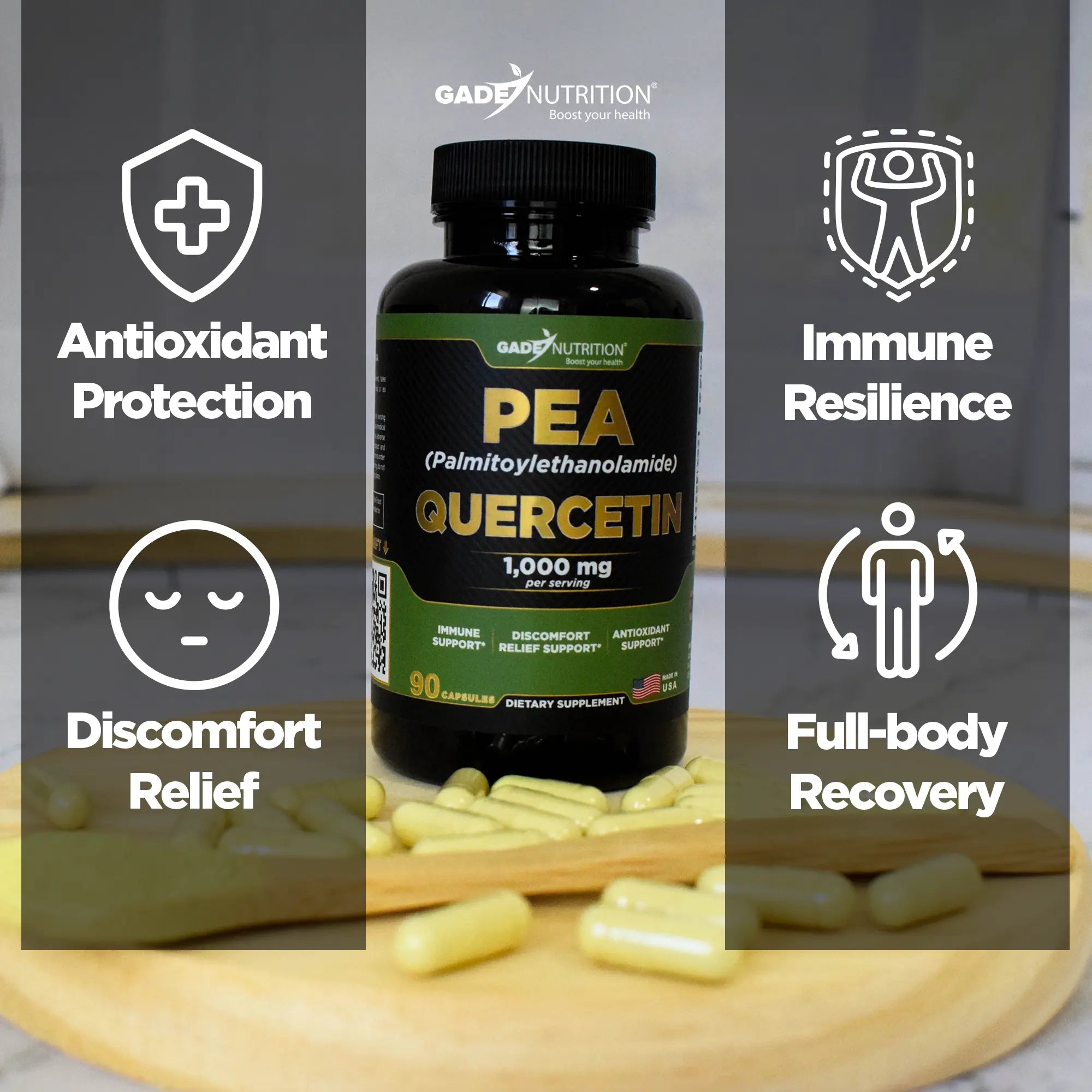 PEA (Palmitoylethanolamide) with Quercetin Phytosome Gade Nutrition