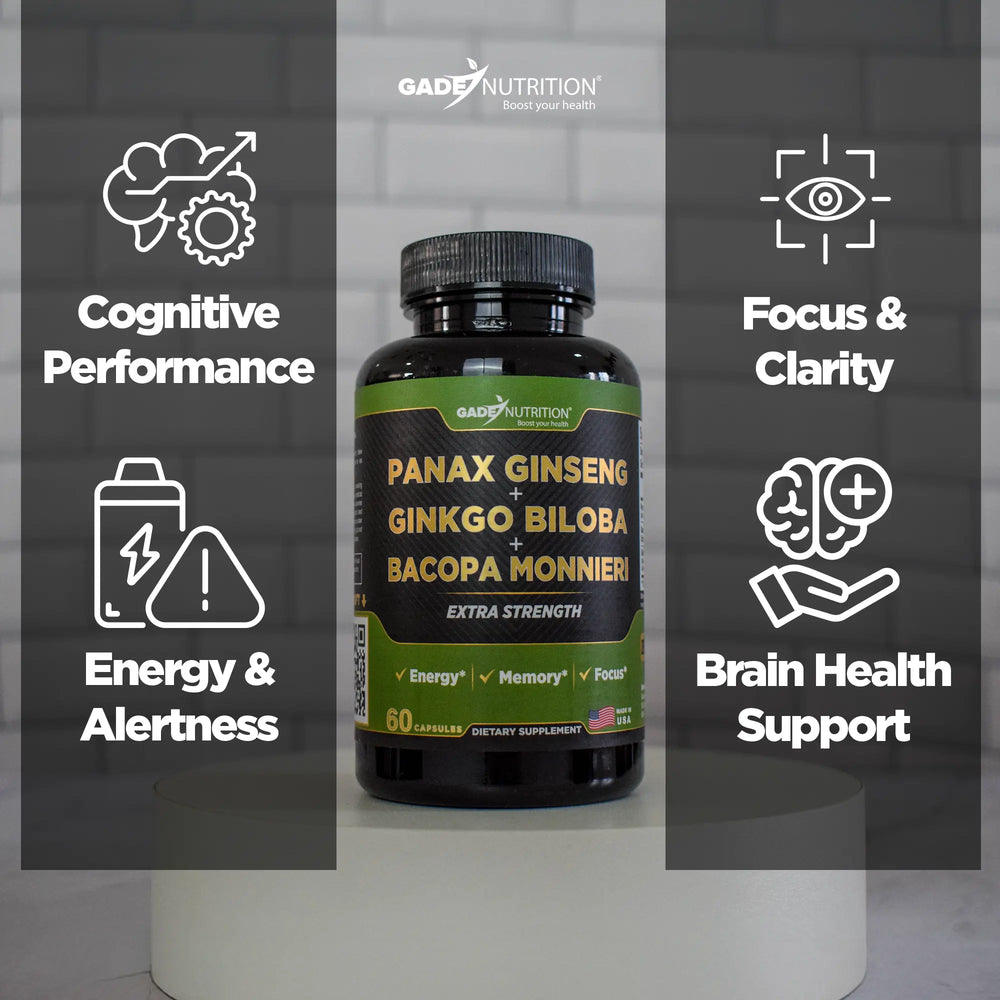 Panax Ginseng with Ginkgo Biloba & Bacopa Monnieri Gade Nutrition