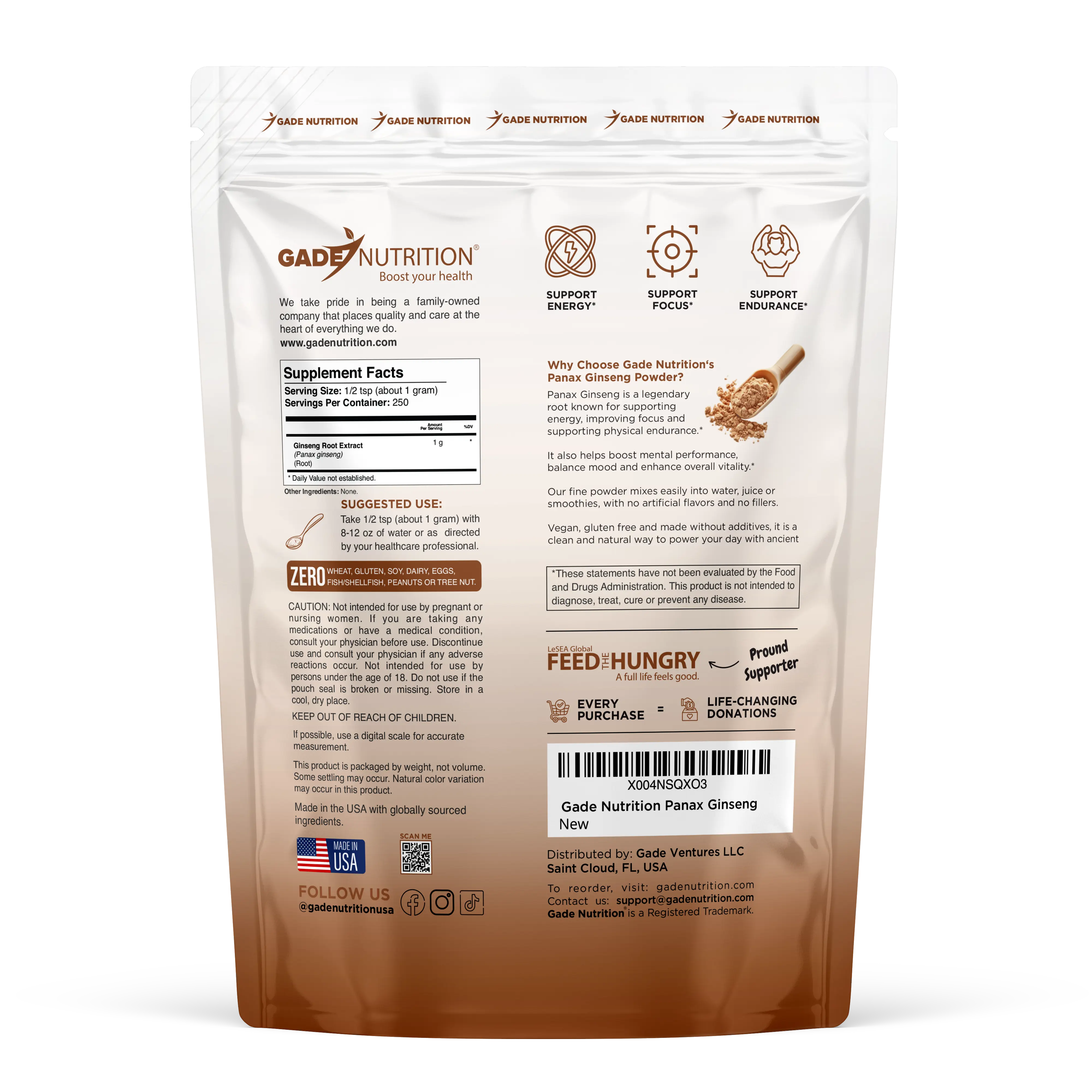 Panax Ginseng Extract Gade Nutrition