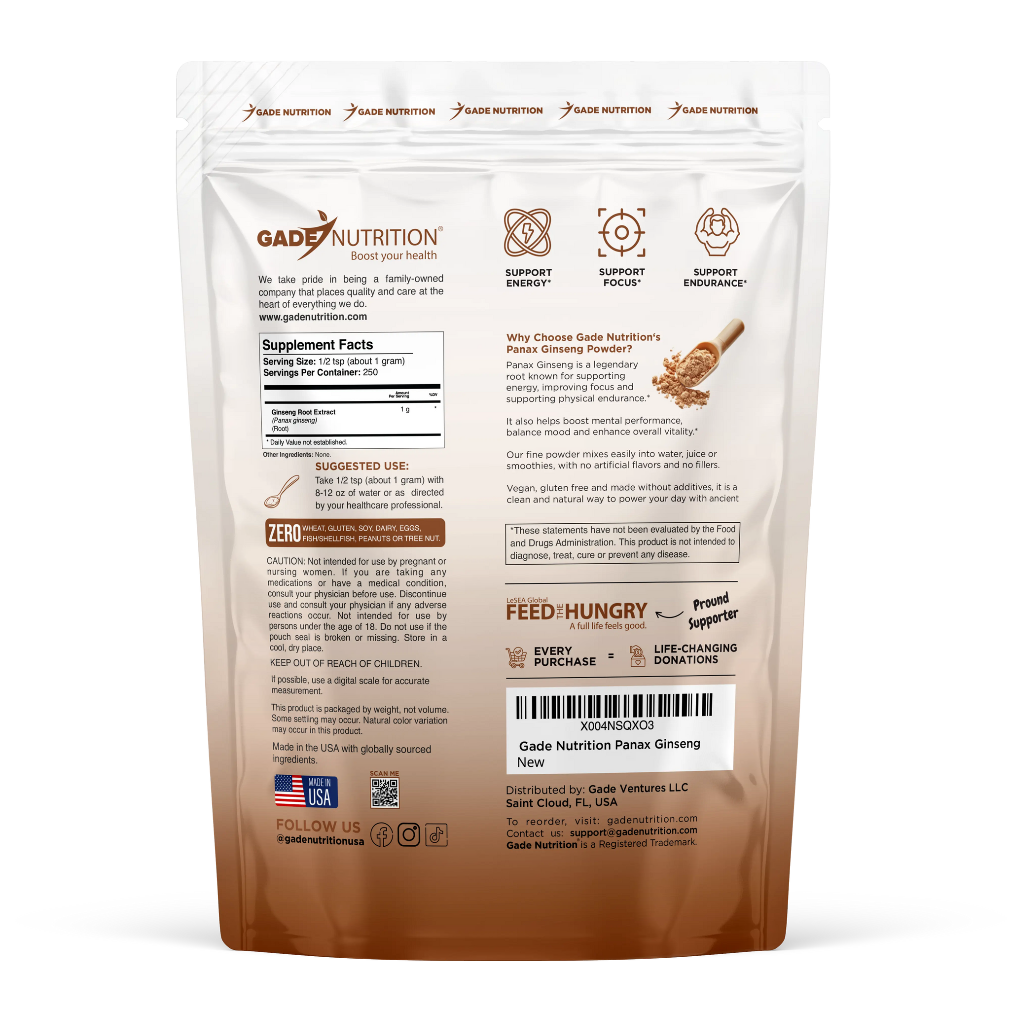 Panax Ginseng Extract Gade Nutrition
