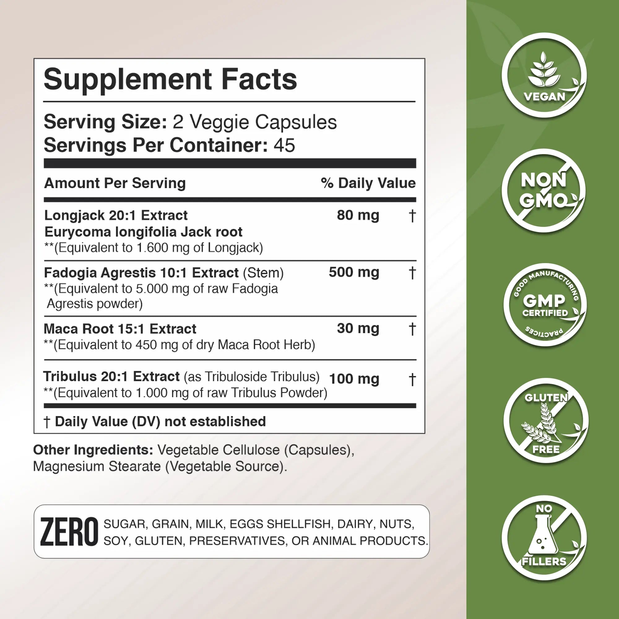 Longjack, Fadogia Agrestis, Tribulus and Maca Root GADE NUTRITION