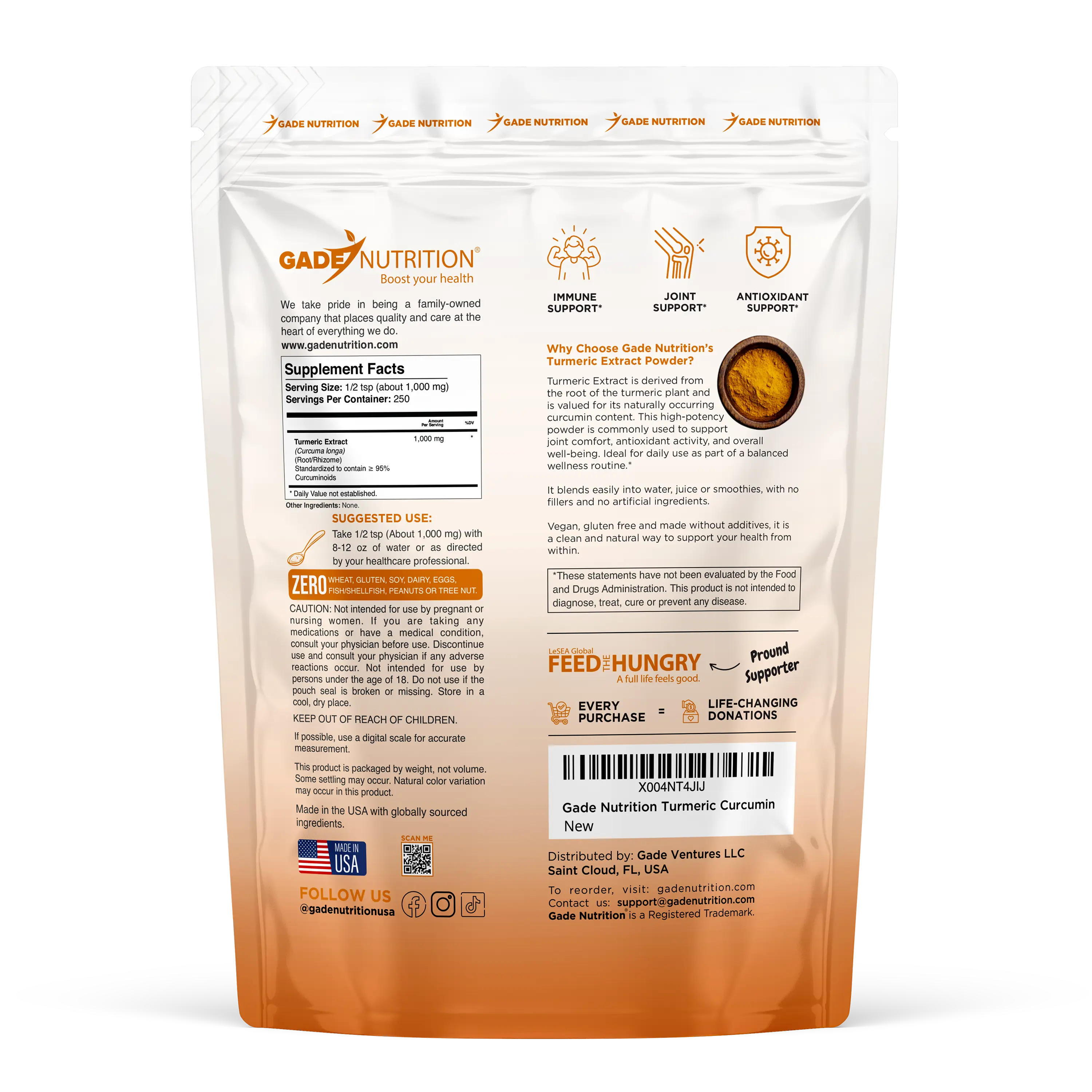 Turmeric Curcumin Extract Gade Nutrition