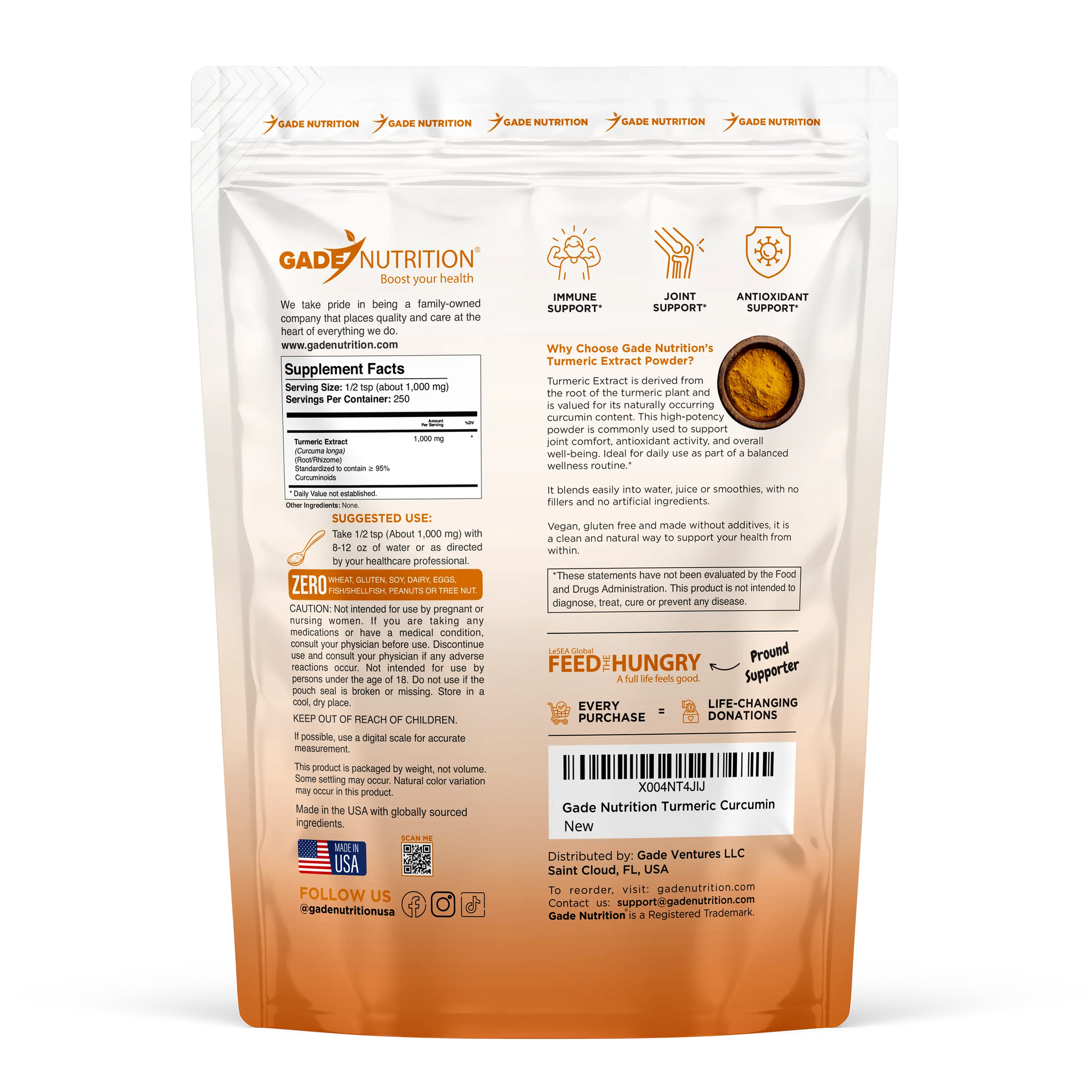 Turmeric Curcumin Extract Gade Nutrition